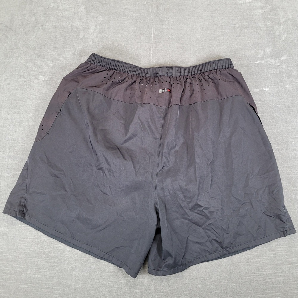 RLX Ralph Lauren Mens Black Performance Running Shorts Size Large Laser Cut Vent